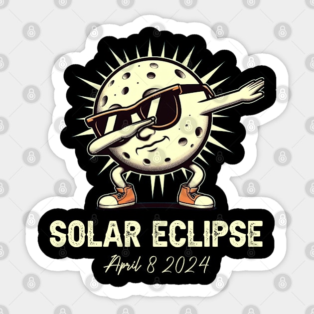 Dab Sun Solar Eclipse 2024 Totality April 8 Men Boys Kids Sticker by GreenCraft